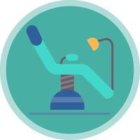 Dentist Chair Flat Multi Circle Icon vector