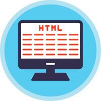 Web Development Flat Multi Circle Icon vector