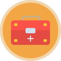 First Aid Kit Flat Multi Circle Icon vector