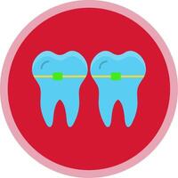 Braces Flat Multi Circle Icon vector