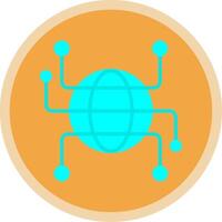 Globe Grid Flat Multi Circle Icon vector