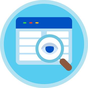 Code Review Flat Multi Circle Icon vector