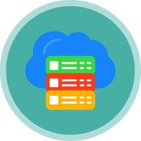 Cloud Servers Flat Multi Circle Icon vector