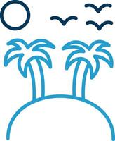 Island Line Blue Two Color Icon vector