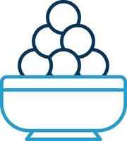 Laddu Line Blue Two Color Icon vector