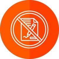 Prohibited Sign Line Yellow White Icon vector