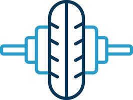 Crossfit Line Blue Two Color Icon vector