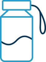Water Bottle Line Blue Two Color Icon vector