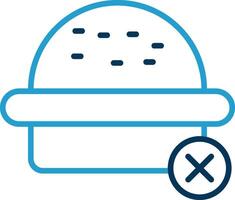 No Burger Line Blue Two Color Icon vector