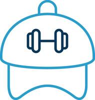 capitán gorra línea azul dos color icono vector