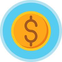 Coin Flat Multi Circle Icon vector