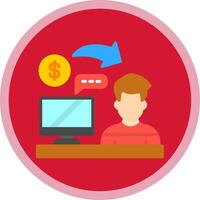 Accountant Flat Multi Circle Icon vector