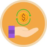 Return On Investment Flat Multi Circle Icon vector