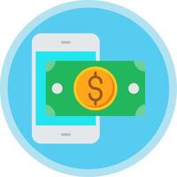 Mobile Money Flat Multi Circle Icon vector