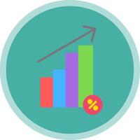 Interest Rate Flat Multi Circle Icon vector