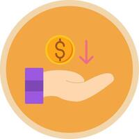 Recieve Money Flat Multi Circle Icon vector