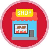 Ice Cream Shop Flat Multi Circle Icon vector