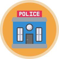 Police Station Flat Multi Circle Icon vector
