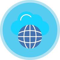 Cloud Network Flat Multi Circle Icon vector