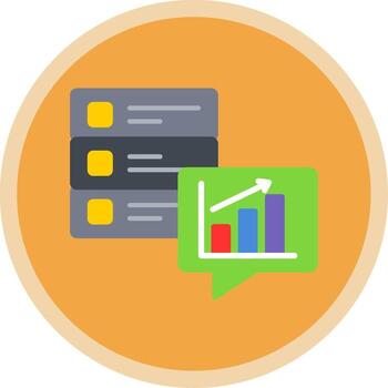 Data Analytics Flat Multi Circle Icon vector