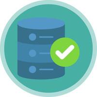 Approved Database Flat Multi Circle Icon vector