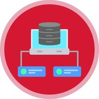Data Network Flat Multi Circle Icon vector