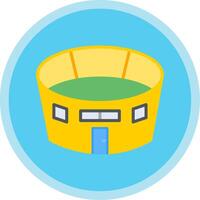 Stadium Flat Multi Circle Icon vector