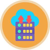 Data Flow Flat Multi Circle Icon vector