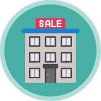 House For Sale Flat Multi Circle Icon vector