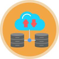 Data Network Flat Multi Circle Icon vector