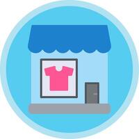 ropa tienda plano multi circulo icono vector