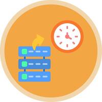 Clock Time Flat Multi Circle Icon vector