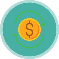 Exchange Rate Flat Multi Circle Icon vector