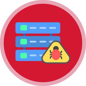 Database Bug Flat Multi Circle Icon vector