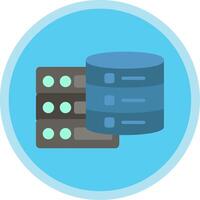 Data Server Flat Multi Circle Icon vector