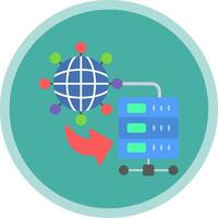 Internet Connection Flat Multi Circle Icon vector