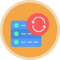 Data Synchronization Flat Multi Circle Icon vector