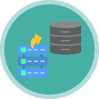 Data Stacks Flat Multi Circle Icon vector