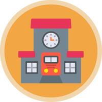 Train Station Flat Multi Circle Icon vector