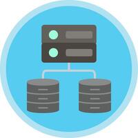 Data Server Flat Multi Circle Icon vector