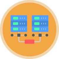 Data Network Flat Multi Circle Icon vector