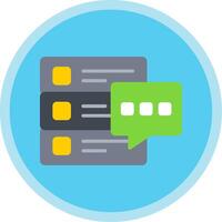Database Message Flat Multi Circle Icon vector