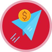 Send Money Flat Multi Circle Icon vector