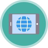Tablet Screen Flat Multi Circle Icon vector