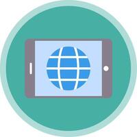 Tablet Screen Flat Multi Circle Icon vector