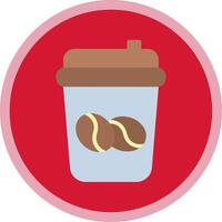Coffee Cup Flat Multi Circle Icon vector