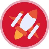 Rocket Ship Flat Multi Circle Icon vector