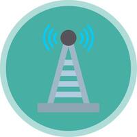 Radio Tower Flat Multi Circle Icon vector