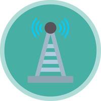 Radio Tower Flat Multi Circle Icon vector