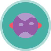 Planet Flat Multi Circle Icon vector